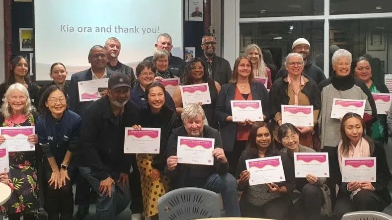 Group photo at the ACE Awards celebration, recipients holding certificates