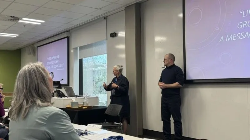 Monica co-presenting at the 2025 Hearing & Balance Research Symposium