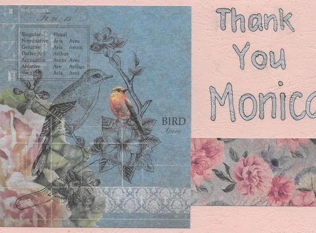A handwritten thank-you note or card from a SignWest student
